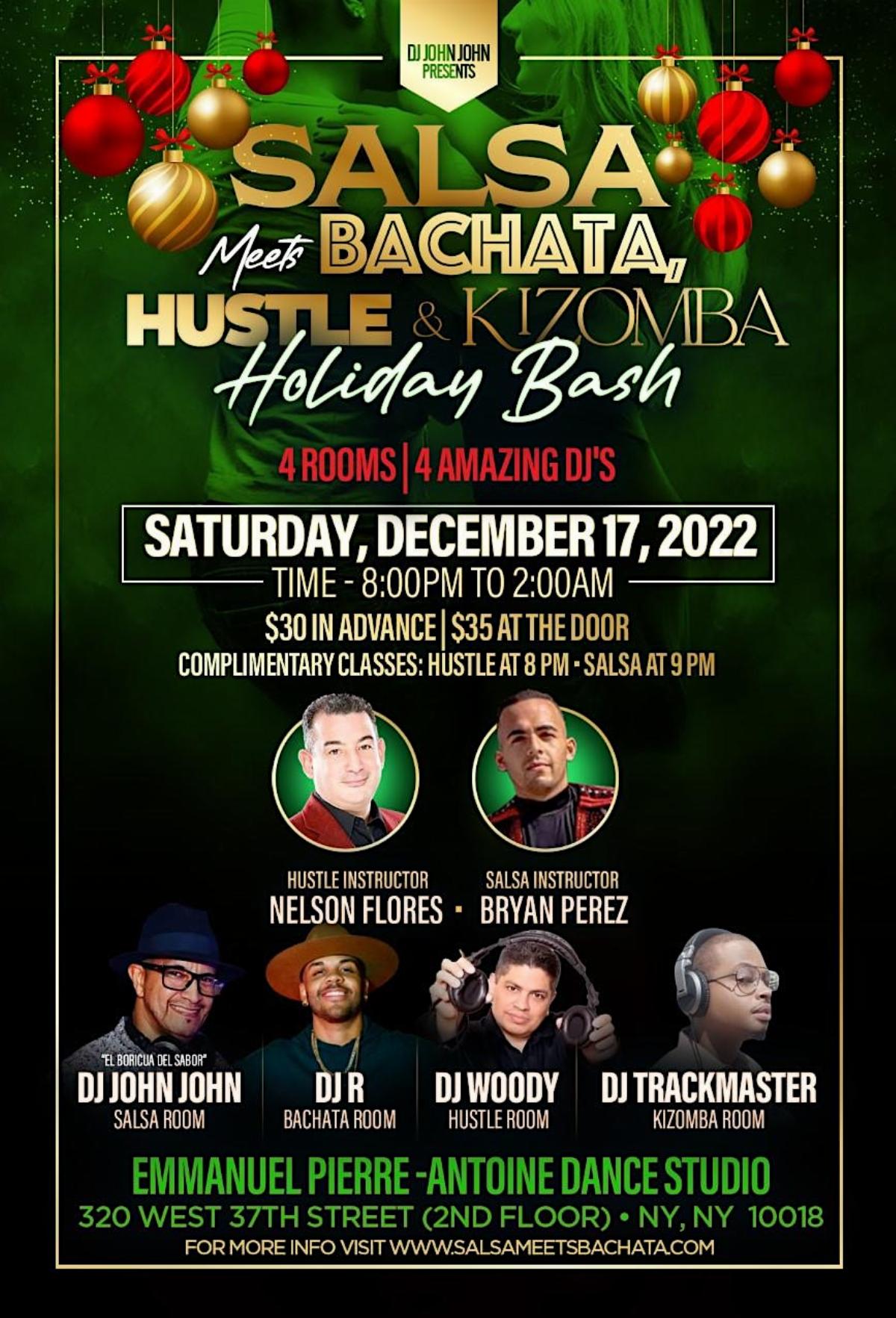 e-dancer | - SALSA MEETS BACHATA Holiday Bash at NYCs Biggest Dance Studio