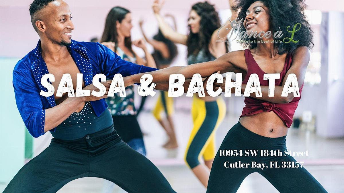 Young Couple Dancing Latin Dance Bachata, Merengue, Salsa,