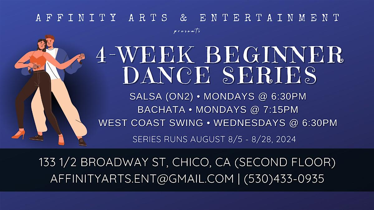 4-Week Beginner Dance Class Series - Salsa - Bachata - West Coast Swing