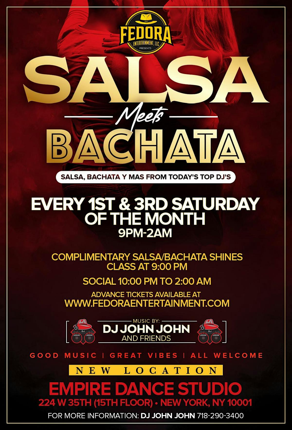 SALSA MEETS BACHATA Every 1st & 3rd Saturday (Next one is Nov 2nd)